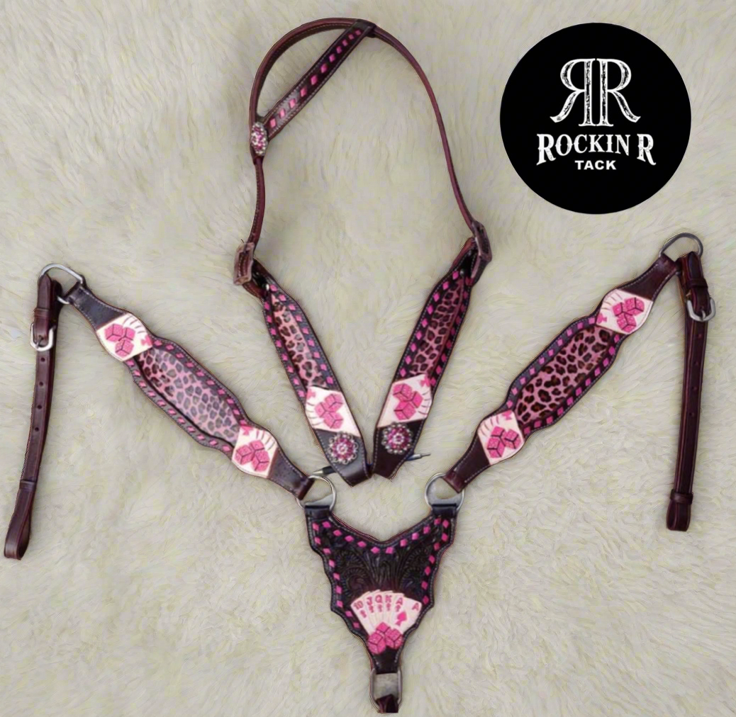 Pink Gambler Cheetah Tack Set
