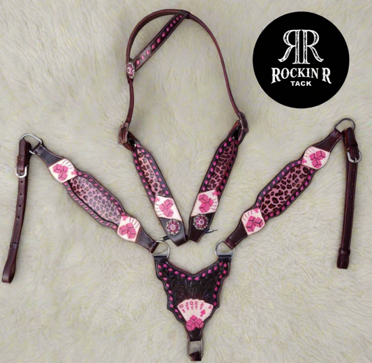 Pink Gambler Cheetah Tack Set