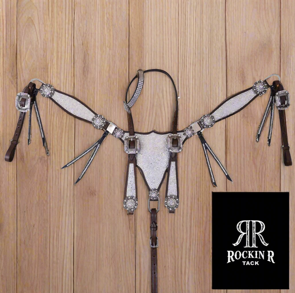 Silver Bedazzled Tack Set