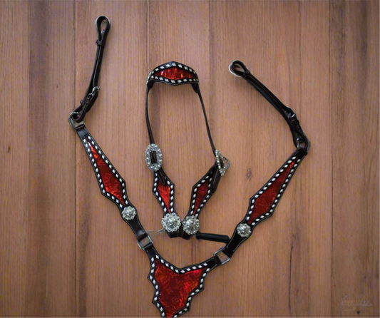 Red Metallic Louis Vuitton Tack Set