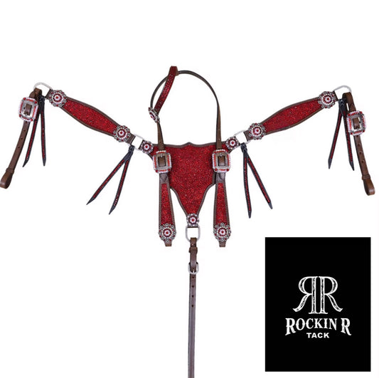 Red Bedazzled Tack Set